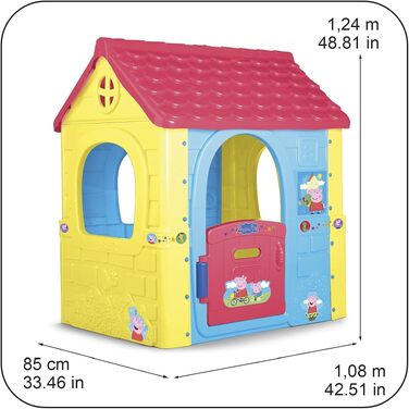 Дитячий будиночок FEBER Fantasy House Pepa Pig, багатокольоровий, для дітей 2-6 років, з дверцятами, для вулиці та дому, легко збирається