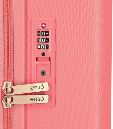 Дорожня валіза Enso Annie 40x55x20 см, жорсткий ABS, TSA-замок, 37 л, 2,74 кг, 4 подвійнi колеса, ручна поклажа, коралова, розширювана