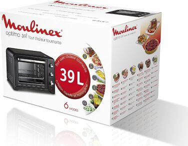 Духовка електрична Moulinex Optimo OX484810 39 л конвекційна, 6 режимів, термостат до 240°C, таймер 120 хв, деко та решітка