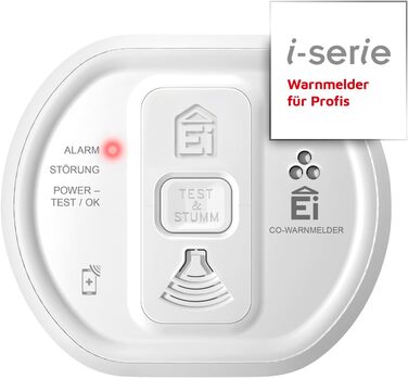Детектор чадного газу Ei Electronics Ei208D (i-Series) з LCD-дисплеєм та батареєю на 10 років, автономний, білий
