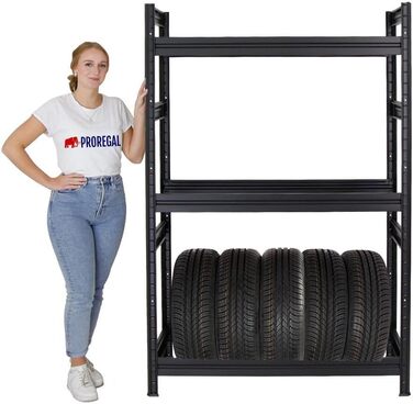 Стойка для шин PROREGAL Mega Deal (2 шт.) 180x120x50 см, чорна. Макс. навантаження 150 кг, до 24 шин