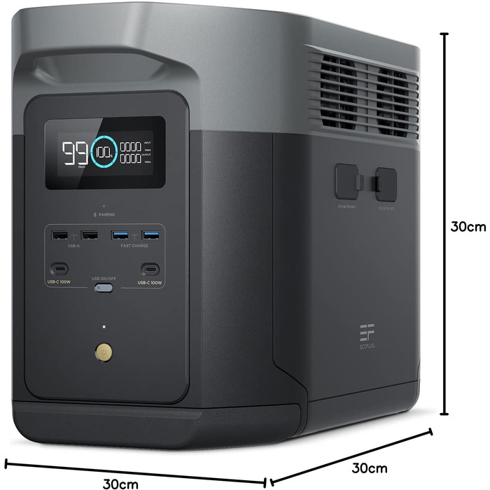 Портативна електростанція EcoFlow DELTA 2 Max, 2048 Вт·год, потужність 3000 Вт