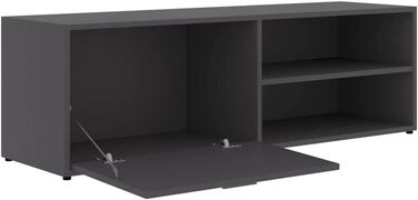 vidaXL ТВ тумба з дверцятами та полицями, сіра, 120x34x37 см, ДСП