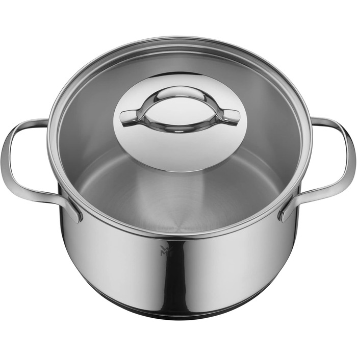 Каструля WMF Provence Plus 16 см зі скляною кришкою, 2 л, сталь Cromargan, для індукційних плит