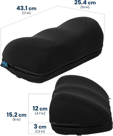Підставка для ніг під стіл Everlasting Comfort FootCloud з ефектом пам'яті (Memory Foam), регульована по висоті, з масажною поверхнею та знімним чохлом, чорна