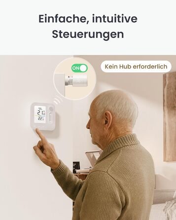 SwitchBot Smart Термостат на радіатор Bluetooth з керуванням через додаток, таймером, енергозбереженням, сумісний з Alexa, Apple Home та Home Assistant (потрібен Hub) - Matter Combo