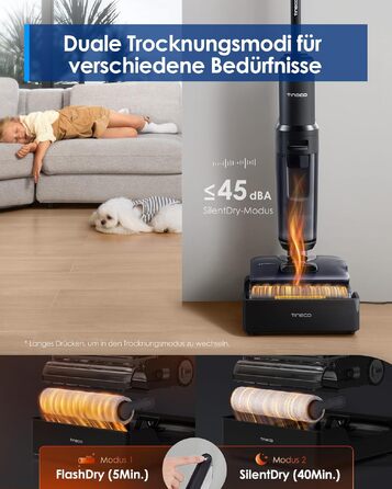 Tineco Floor One S7 Stretch Steam: Акумуляторний пилосос 2-в-1 для вологого та сухого прибирання, 22000 Па, для твердих підлог, шерсті тварин