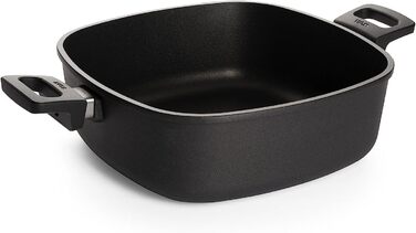 Каструля квадратна Woll Nowo Titanium 28x28 см з кришкою, 6 л, алюмінієва, для газових, електричних, склокерамічних, галогенових плит, не для індукції, з двома ручками, жаростійка