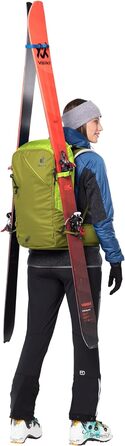 Жіночий туристичний рюкзак Deuter Freerider Pro 32+10 л, для лижних турів, зелено-жовтий