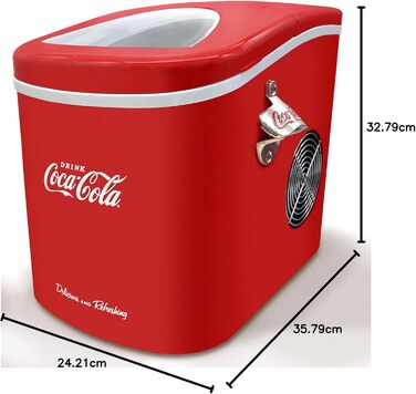 Льодогенератор Salco Coca-Cola, 12 кг, тихий, LED-дисплей, 2 розміри кубиків льоду, ідеально для вечірок і днів народження