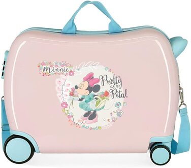 Дитяча валіза Disney Minnie Floral, рожева, ABS, 50x38x20 см, 34 л, 4 колеса, жорсткий корпус, ручна поклажа