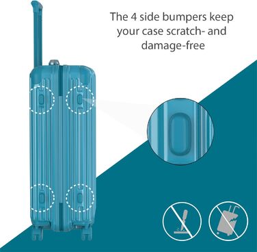 Набір валіз Voyagoux 2 шт. - 40L та 116L, жорсткий корпус, TSA-замок, ABS, 4 колеса 360°, міцний та легкий, рожеве золото та світло-блакитний