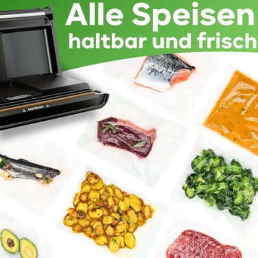 ProfiCook PC-VK 1080 Вакуумний пакувальник з 18 пакетами для Sous Vide та вакуумного приготування, нержавіюча сталь