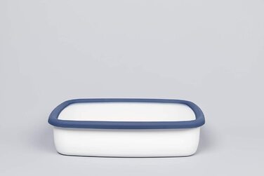 Емальований контейнер HoneyWare Classic Line з кришкою, плоский, 1,6 л, термостійкий до 400°C, підходить для зберігання, приготування страв, для духовки, гриля та всіх типів плит