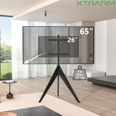 Підставка для телевізора XTRARM Argo, 26-65 дюймів, 40 кг, VESA 400x400 мм, поворот 360°, чорна