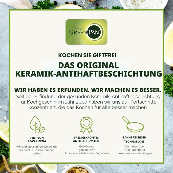 Набір керамічного посуду GreenPan Rio 16 предметів, антипригарне покриття без PFAS, каструлі та сковороди, бірюзовий та кремовий