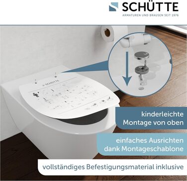 Сидіння для унітазу SCHÜTTE з мікроліфтом (D-подібне), антрацит, ударостійкий дюропласт, швидкий монтаж, витримує до 200 кг