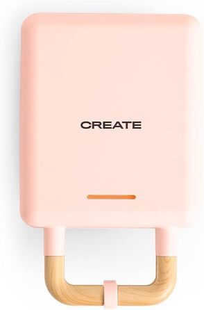 Сендвічниця та гриль CREATE/STONE STUDIO 3-в-1, пастельно-рожева, змінні пластини (гриль, вафлі, сендвіч), антипригарне покриття, ретро, 800 Вт