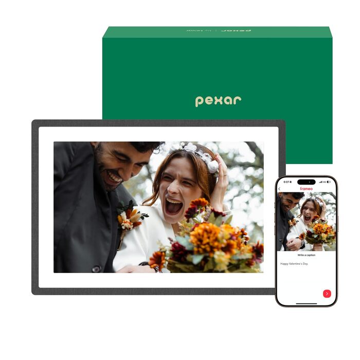 Цифрова фоторамка Lexar 10.1 дюйма IPS Touch Screen, Wi-Fi, 32 ГБ, підтримка Frameo, антибліковий екран, чорна