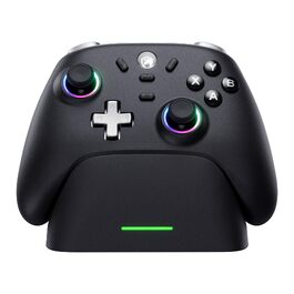 Ігровий бездротовий контролер ECHTPower для PC, Switch, Steam Deck, Android, iOS — RGB підсвітка, Hall-джойстики, Turbo, вібрація, акумулятор 800mAh (Чорний)