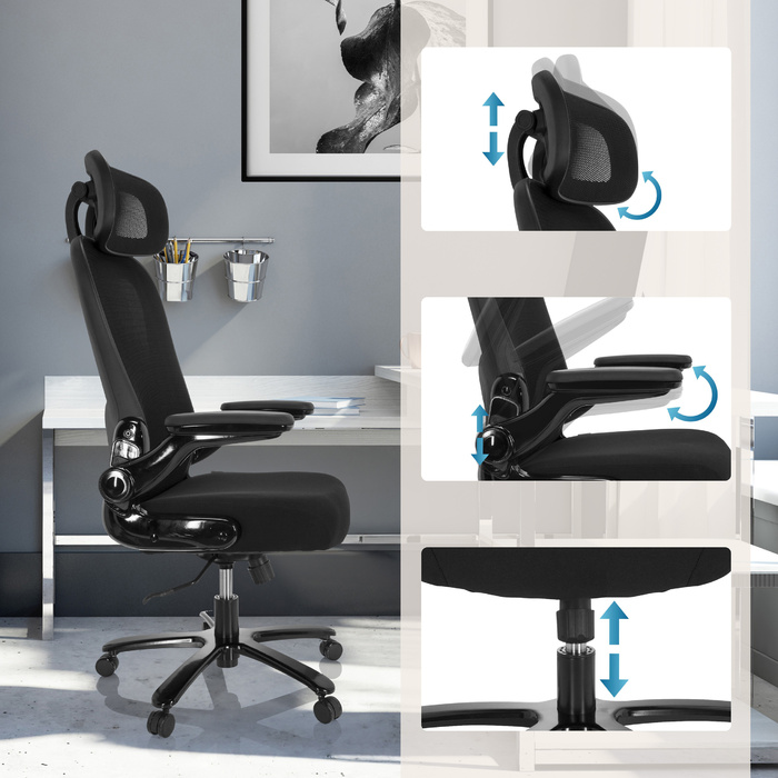 Надміцне крісло / офісне крісло INSTRUCTOR SW I PRO - XXL сітка / тканина чорна hjh OFFICE