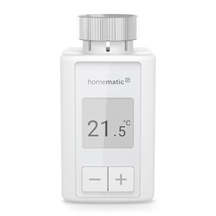 Homematic IP Термостат радіатора Smart Home – цифровий термостат для опалення з керуванням через додаток, сумісний з Alexa та Google Home, легка установка, енергозбереження (153412A3, окремо)