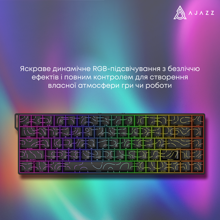 Ігрова магнітна клавіатура Ajazz AK680 V2 Ice Island Magnetic Switch (AK680-V2-I-S-W)