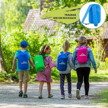 Дитячий спальник MOUNTREX мумія, легкий, компактний, для кемпінгу та подорожей, 100% бавовна, розмір 175x70x45 см, синьо-зелений