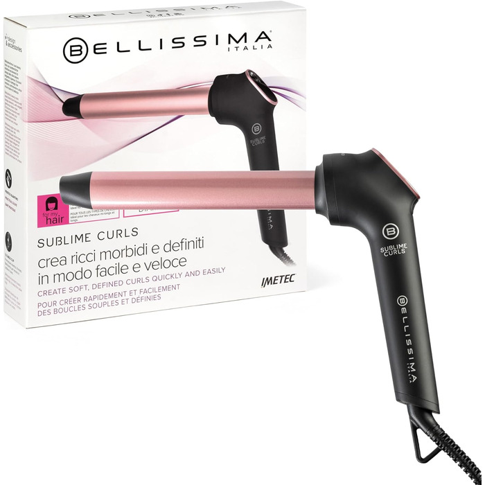 Плойка для завивки Bellissima Sublime Curls 25 мм, діамантово-керамічне покриття, 3 температури, швидкий нагрів, захист від перегріву