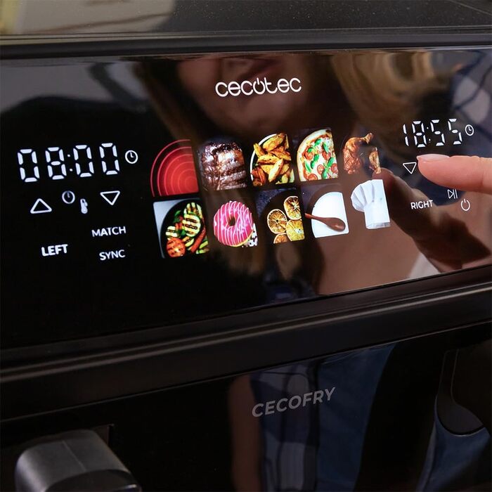 Аерофритюрниця Cecotec Cecofry & Grill Duoheat 4000 з грилем, 4 л, 1900 Вт, регулювання температури 40-200°C, 10 програм, Inox