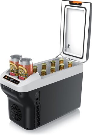 Електричний автохолодильник Brandson 10L (230V/12V) з функцією охолодження та підігріву до 65°C, Cool Grey Schwarz