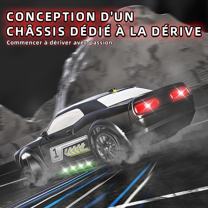 RC Дрифт-кар 1:20 для дітей, 2.4Ghz, LED, 15км/год, 4WD, червоний (2 батареї)