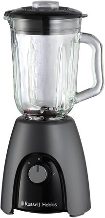 Стаціонарний блендер Russell Hobbs Smoothie Maker 27121-56, скляна чаша 1.5л, 850 Вт, 2 швидкості та імпульсний режим, Matte Charcoal