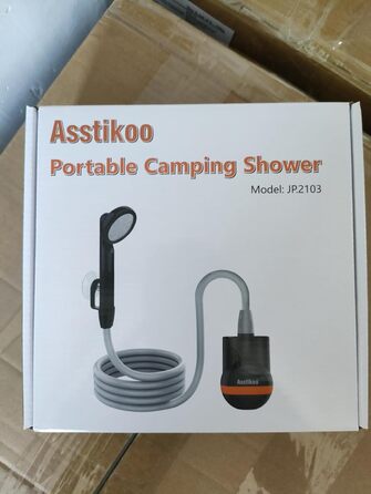 Портативний душ Asstikoo для кемпінгу з акумулятором, електричний душ для подорожей, пляжу, миття тварин, туризму