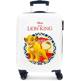 Дитяча валіза Disney The Lion King, жорсткий корпус ABS, 37x55x20 см, 34 л, 2,6 кг, 4 подвійних колеса, з кодовим замком, синя, ручна поклажа