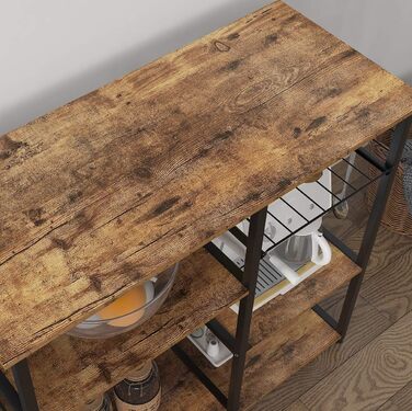 Стеллаж кухонний Sogesfurniture з підставкою для мікрохвильової печі, 90x40x83 см, чорний & горіх (Вінтаж-коричневий)