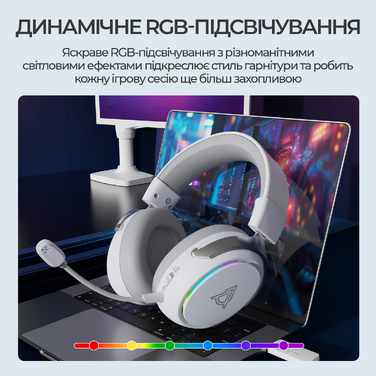 Бездротова ігрова гарнітура Ajazz AHM10 Max White (AHM10-MAX-W)