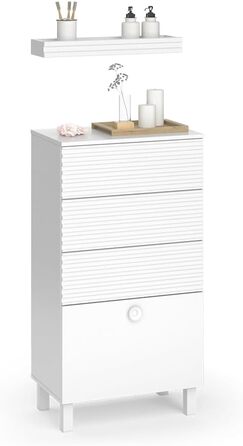 Пенал для ванної Vicco Sola, білий, 60x113 см, 4 шухляди