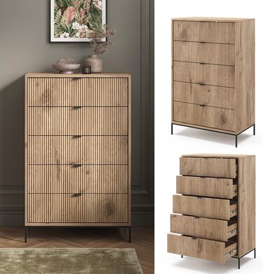 Комод Vicco Eliza Дуб Вікінг 76x120 см з 5 шухлядами