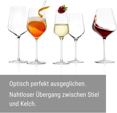 Бокали для червоного вина Stölzle Lausitz Starlight Bordeaux, 675 мл, набір 6 шт, тонкостінні, для бордоських вин, можна мити в посудомийній машині, максимальне розкриття смаку