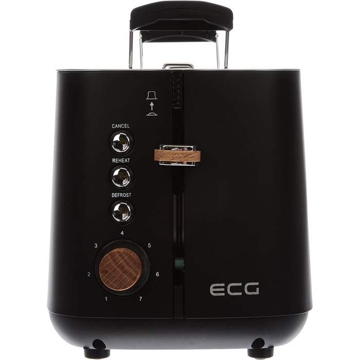 Електрична плита ECG ST 2768 Timber Black, дерев'яний дизайн, чорна