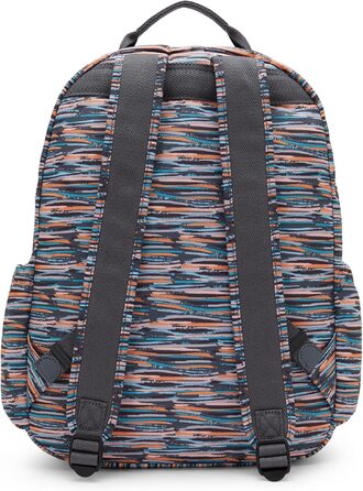 Великий рюкзак Kipling SEOUL синього кольору з принтом Mineral Stripes