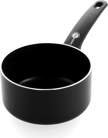 Сковорода GreenPan Cambridge з кришкою 24 см (3,1 л) з керамічним антипригарним покриттям, без PFAS, для індукційних плит, придатна для миття в посудомийній машині, (каструля 16 см/1,5 л, чорна)