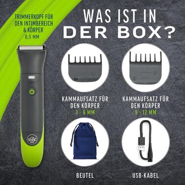 Veet Men Intimate Trimmer – Триммер для інтимної зони чоловічий, водонепроникний, для тіла та обличчя