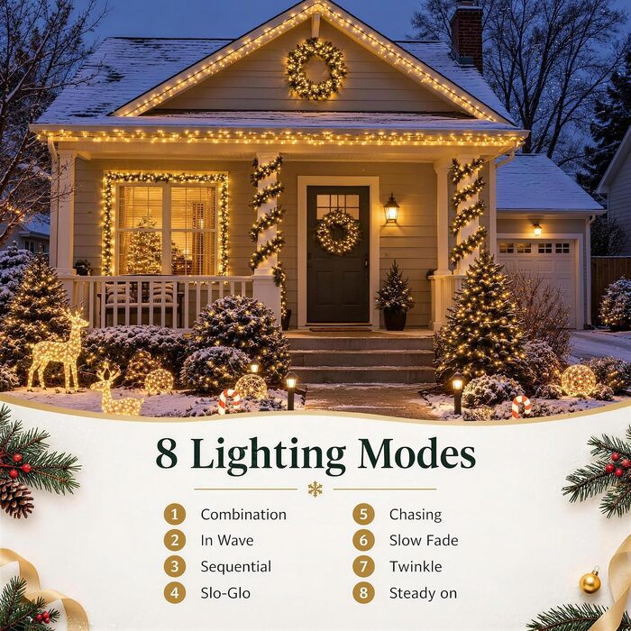 Світлодіодна гірлянда Joomer Cluster LED для вулиці, 12м, 800 LED, теплий білий колір