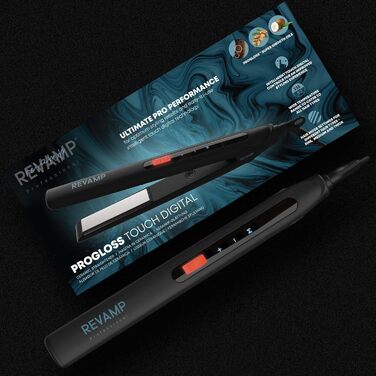 Керамічний прасочку для волосся Revamp Progloss Touch Digital з оліями, професійний випрямляч і плойка з сенсорною температурною контролю, 3 м кабель