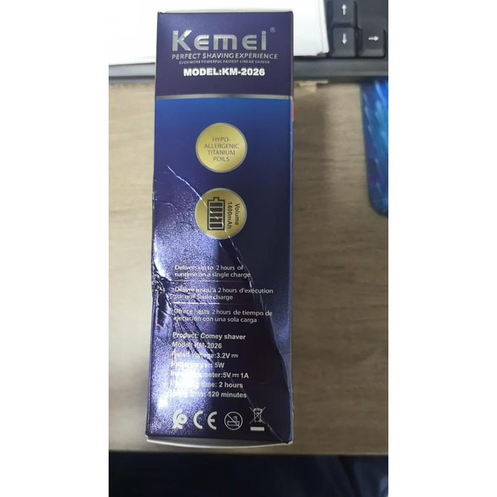 Електричний бритва Kemei для чоловіків, фольговий, для гоління наголо, бездротовий, з LED-дисплеєм, чорний – ідеальний подарунок на День батька