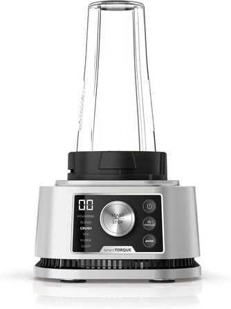 Блендер Ninja Foodi Power Nutri Mixer 3-в-1, 1200 Вт, автоматичні програми, для смузі, густих намазок і заморожених напоїв, 2,1 л глечик, 700 мл стакан і 400 мл чаша з Power-мішалкою, сріблястий, CB350EU