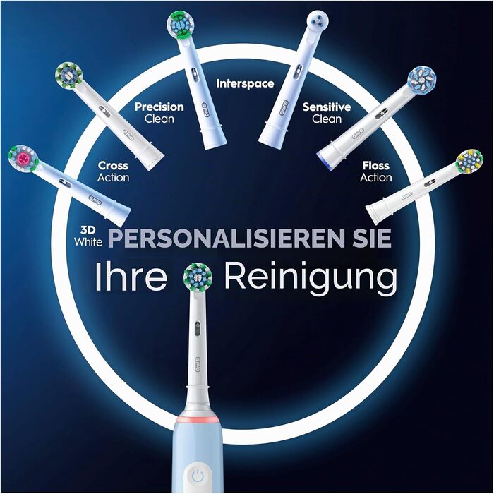 Електричні зубні щітки Oral-B Pro 3 3900, набір з 2 шт та 3 насадками, 3 режими чищення, 360° контроль тиску, від Braun, білий/чорний