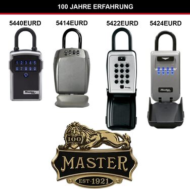 Сейф для ключів Master Lock з кнопковим кодом для зовнішнього встановлення, металевий кейс (11.7 x 7.9 x 5.2 см)